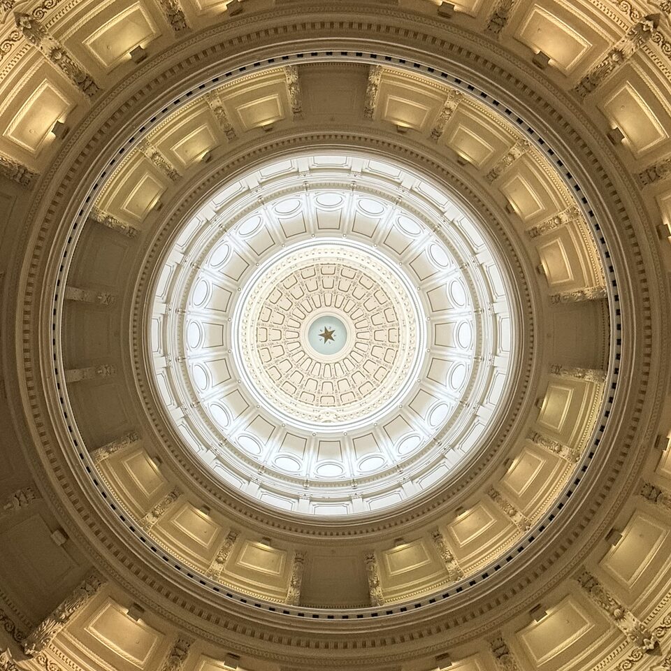 The rotunda beneath the dome of the Texas State Capitol